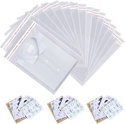Bolsas de celofán resellables transparentes grandes de 9 x 12 pulgadas para productos de embalaje, 300 unidades, bolsa de regalo autosellante de