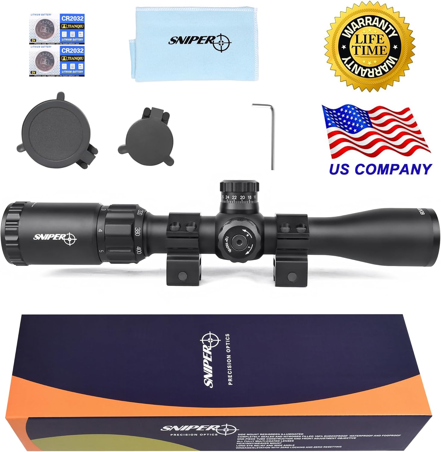 Crossbow Scope 2-7X32 with Speed Ring 270-450 FPS for Crossbows scopes for Hunting (MT2-7X32CB)