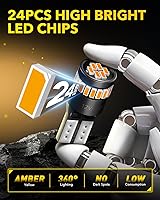 Vista 2 de AUXITO - Foco LED 194, amarillo ámbar, 168, 175, 2825, W5W, T10, kit de luces LED de repuesto sin error Canbus para interior de auto, cúpula