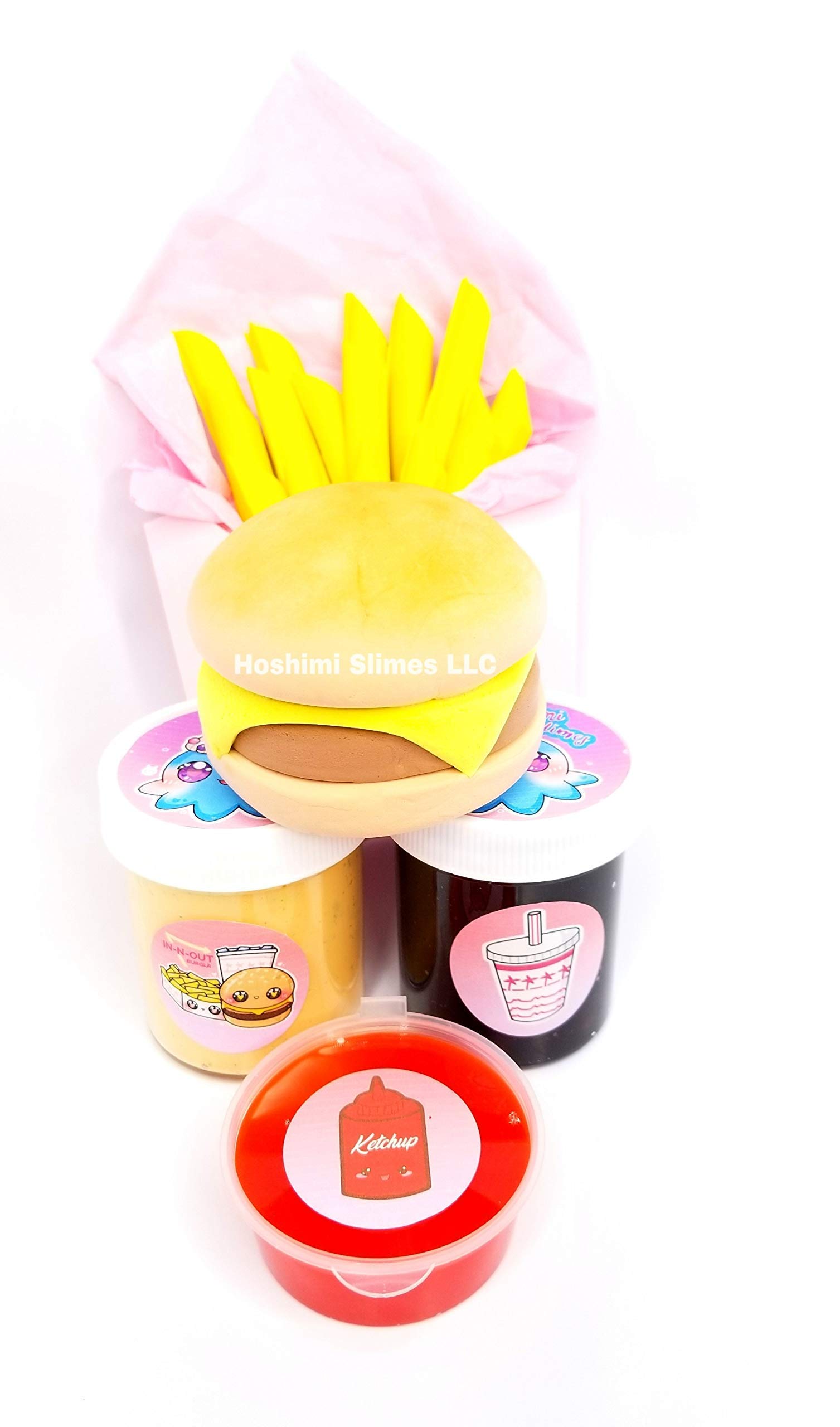 Hamburger & Fries Meal DIY Handmade Scented Slime Kit Sensory Toy - Hoshimi Slimes