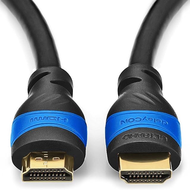 deleyCON 20m (65.62ft.) HDMI Cable Compatible with HDMI 2.0a/b/1.4a 4K UHD 2160p (4096x2160 Pixels) Full HD HDTV 1080p HDCP Dolby Ethernet LCD LED OLED - Black