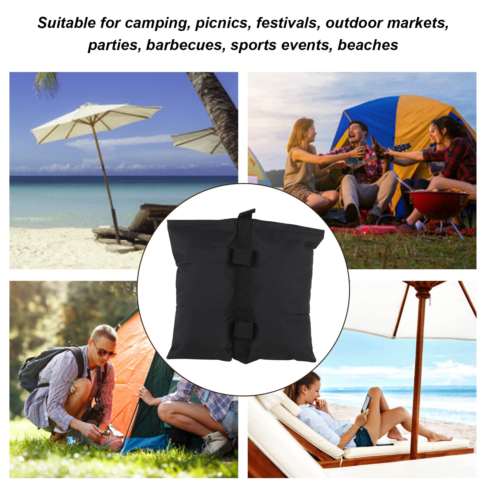 Lot De 4 Sacs De Lestage Pour Gazebo - Tissu Oxford 600D Résistant - Pour Stabiliser Tonnelle, Parasol, Tente Ou Barnum - 13