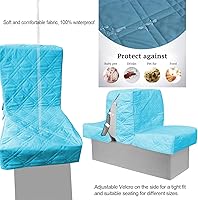 Vista 5 de Fundas de asiento de barco, fundas de repuesto para asiento de barco, tela de microfibra suave, 100% impermeables para asientos dañados (azul)