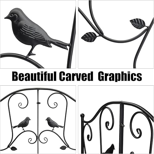 Miniatura 3 de Outvita Puente de jardín de metal para exteriores, elegante puente decorativo con acabado en polvo y barandilla de seguridad para patio, estanque,