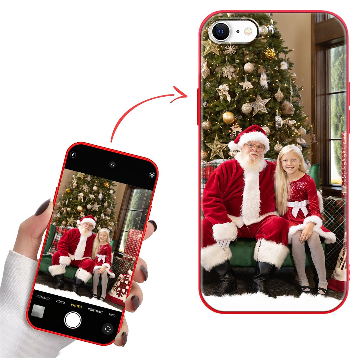 Yoedge 2 Pezzi Cover Natalizie Per IPhone 8/7/SE 2022/2020 – Morbide In Silicone TPU Con Disegni Alce E Pupazzo Di Neve - 4