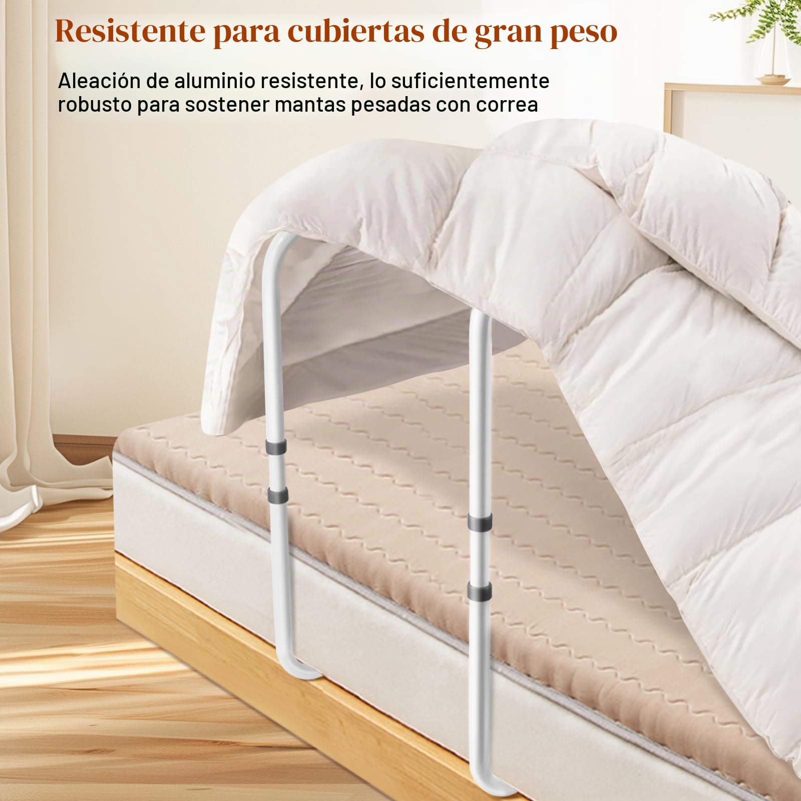 DePango Elevador de Manta para Pies, Elevador de Manta de Aleación de Aluminio para Pie Dedos Pierna Rodilla Tobillo Recuperación Post Cirugía, 4 Clips Incluidos