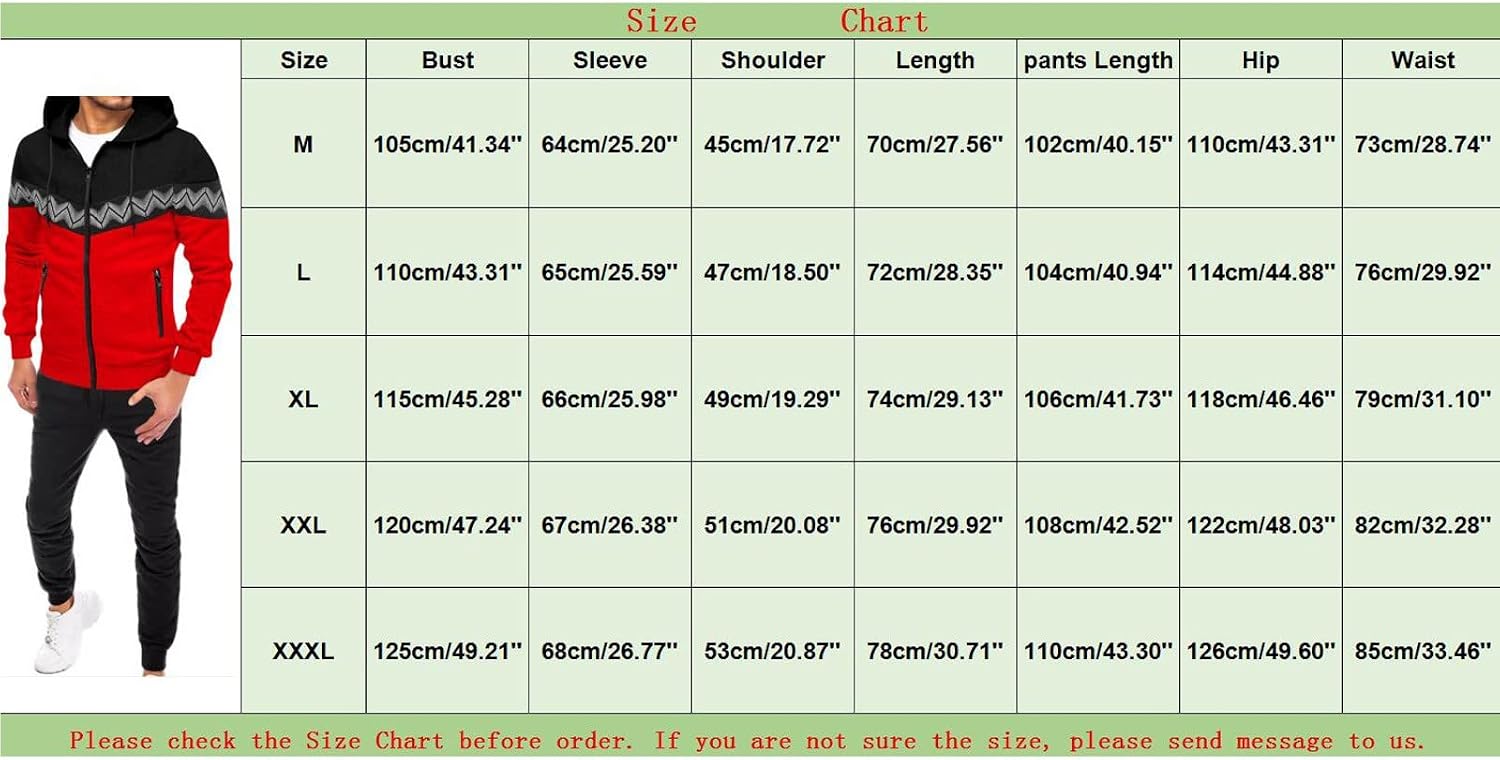 Athletic Track Suits for Men Set Printed Zipper Hoodies Drawstring Joggers Pants Suit 2 Piece Outfits Sports Tracksuits
