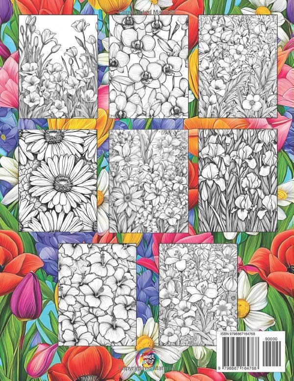 Flowers and Florals: Coloring Book For Adults - Stress Relief and Mindful Art Designs for Women and Men: Delve into 65 Intricate Flower Patterns, ... Journey for Relaxation and Mindfulness - Image 2