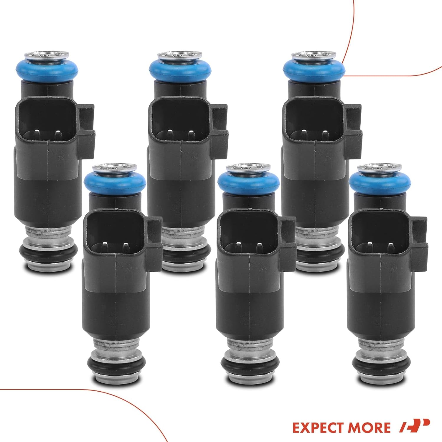 A-Premium Fuel Injectors Compatible with Chevrolet Malibu 2010, Impala 2006-2011, Monte Carlo 2006-2007, Uplander 2008-2009 & Buick Lucerne 2009-2011, Terraza & Pontiac G6 & Saturn Relay 6-PC Set