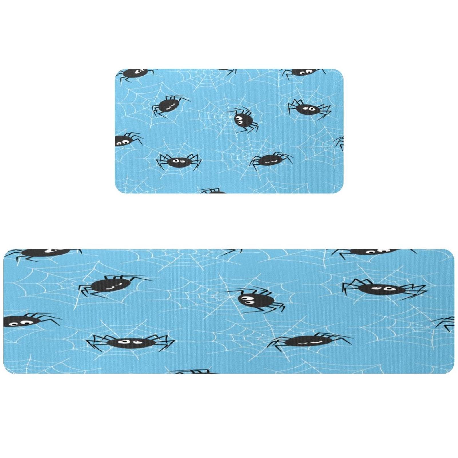Tapis de cuisine motif araignée et toiles lavables et absorbants