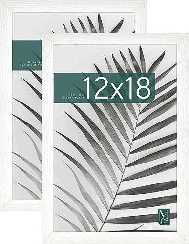 MCS Industries Studio Gallery - Marcos con textura de madera color blanco de 12 x 18 pulgadas 30.48 x 45.72 cm., 2 unidades