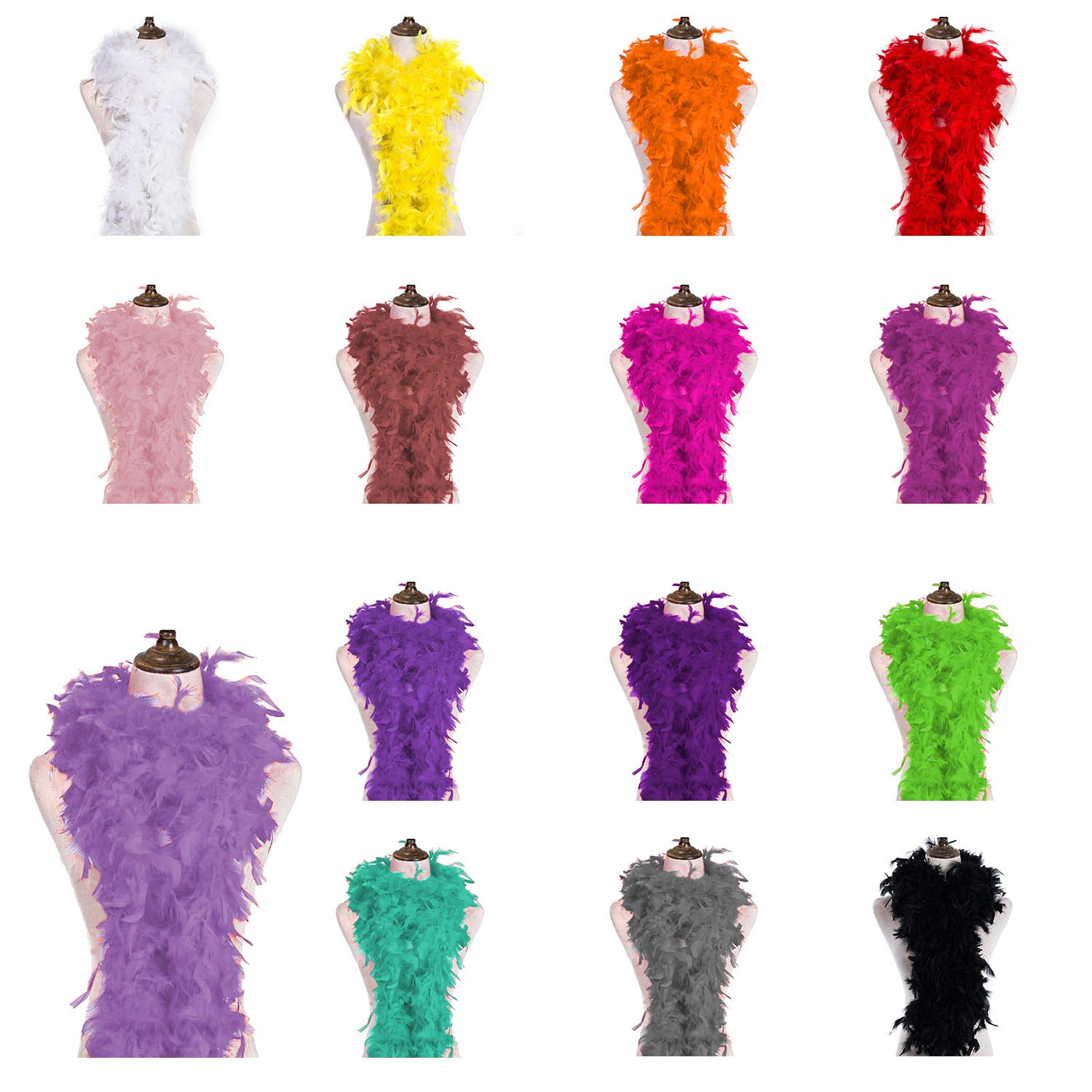 Boa De Plumas XL De 180 Cm | Bufanda Larga De Marabú Para Disfraz De Burlesque, Carnaval Y Manualidades | Color Gris, Plumas Auténticas