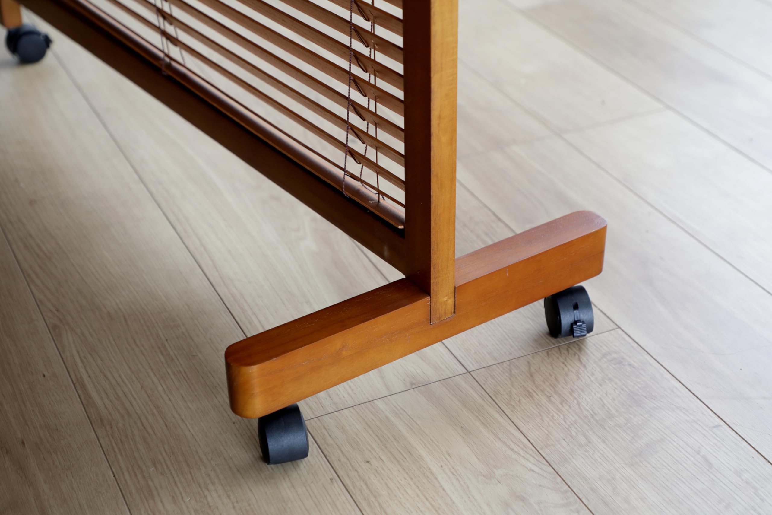 Amazon｜ブラインド衝立 2連 キャスター付き ミディアムブラウン JP