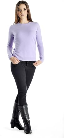 Cashmere Boutique Women's 100% Cashmere Crewneck Pullover Sweater