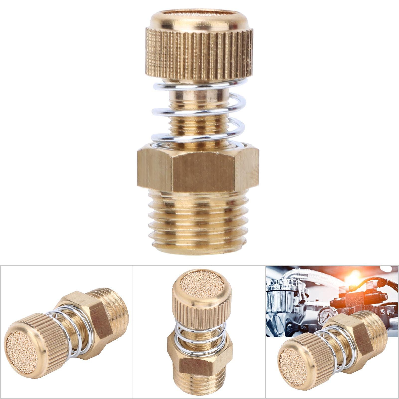 Silenziatore Pneumatico Filettato, Elettrovalvola Pneumatica in Ottone 10 Pezzi BSPT 1/4