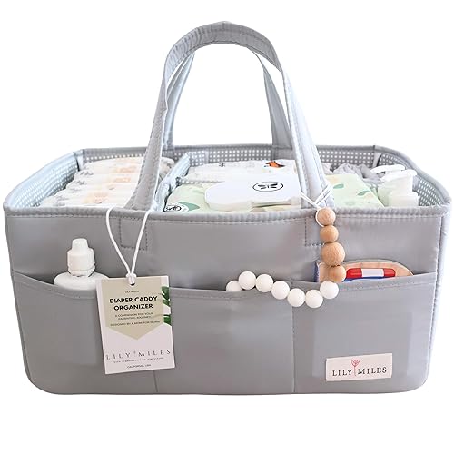 Miniatura 53 de Lily Miles Organizador de pañales para bebé, bolsa organizadora para artículos esenciales para bebé, cesta de baby shower, imprescindible para el