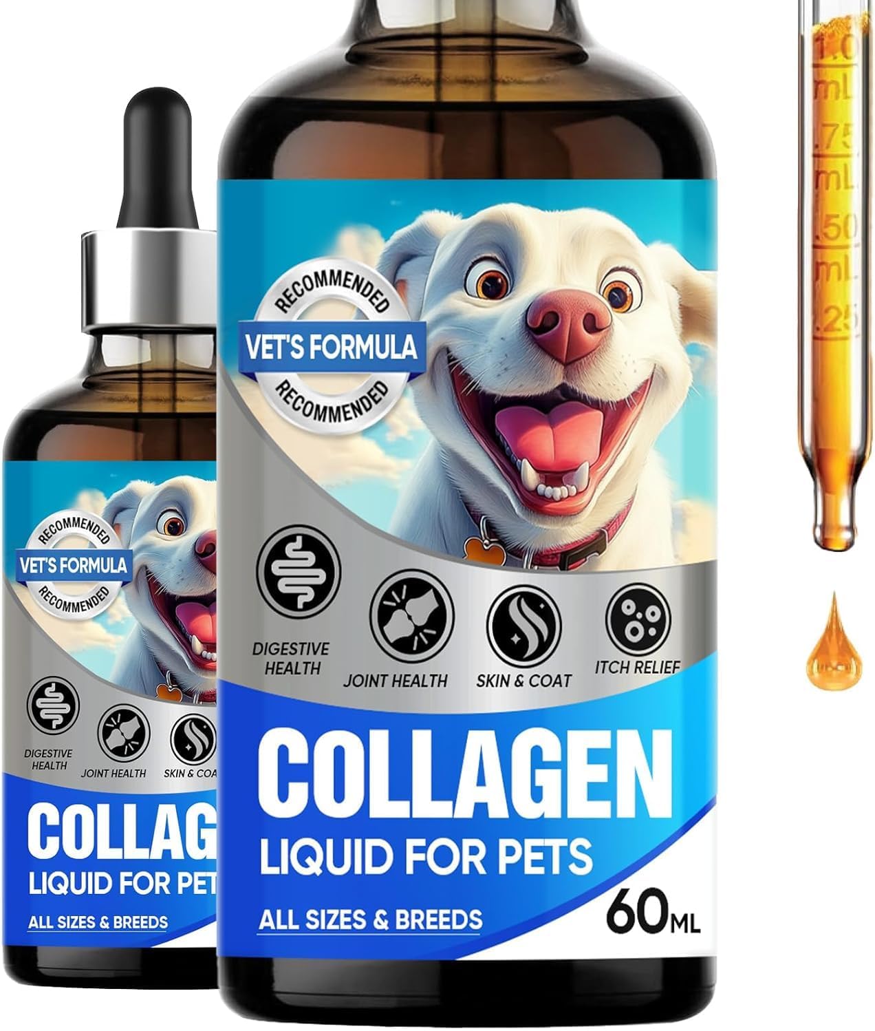 Collagen for Dogs, Liquid Collagen for Dogs & Cat, Natural Bacon Flavor Pet Collagen Supplement, Maintaining Joint Health, Shiny Coat and Healthy Skin Care Collagen for Dogs, Liquid Collagen for Dogs & Cat, Natural Bacon Flavor Pet Collagen Supplement, Maintaining Joint Health, Shiny Coat and Healthy Skin Care