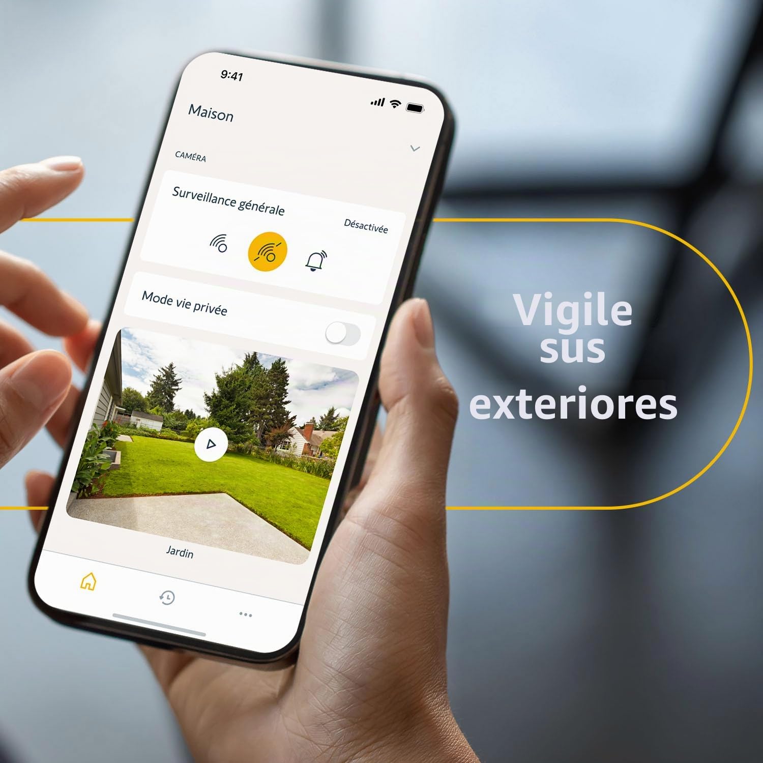 Somfy 1875325 - Cámara de vigilancia Exterior WiFi Blanca con detección Inteligente, 1080p Full HD, Sirena de 110 dB, conexión a la lámpara existente