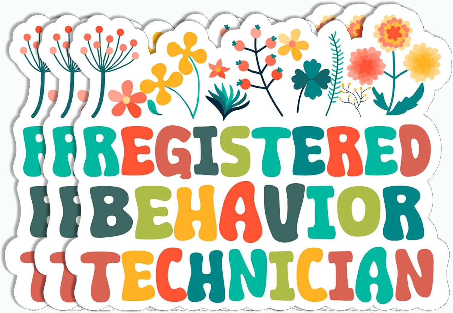 3Pcs Sticker - Registered Behavior Technician Sticker - Behavior Analysis Sticker - Book Laptop Computer Kindle Decor - Tumbler Mug Decor