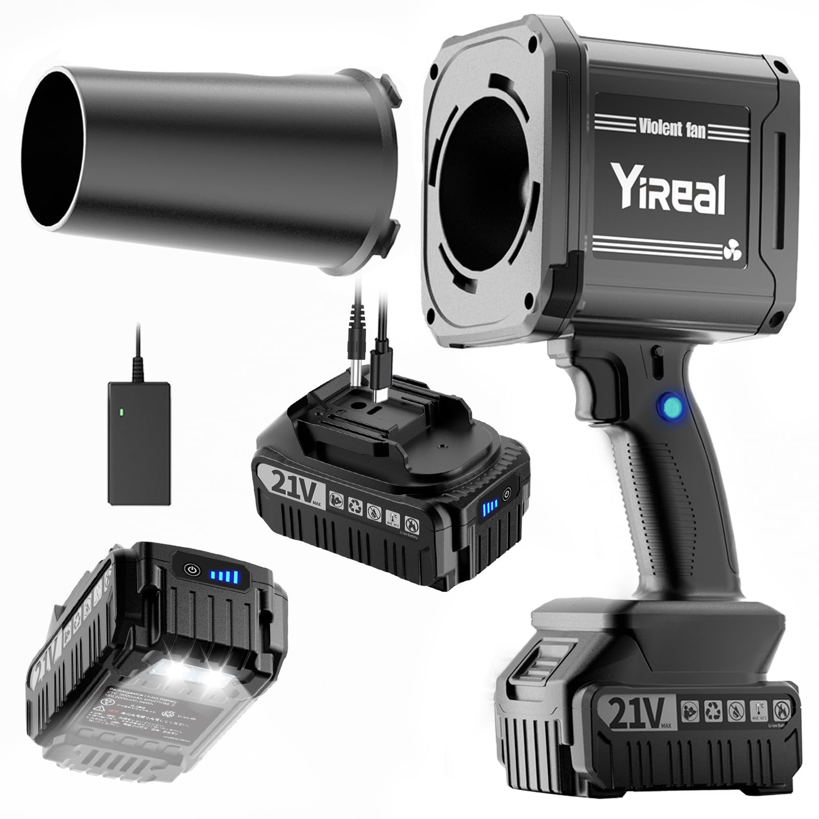 Amazon.co.jp: YIREAL 2025改良強化版 洗車 ブロワー 強力 ブロアー