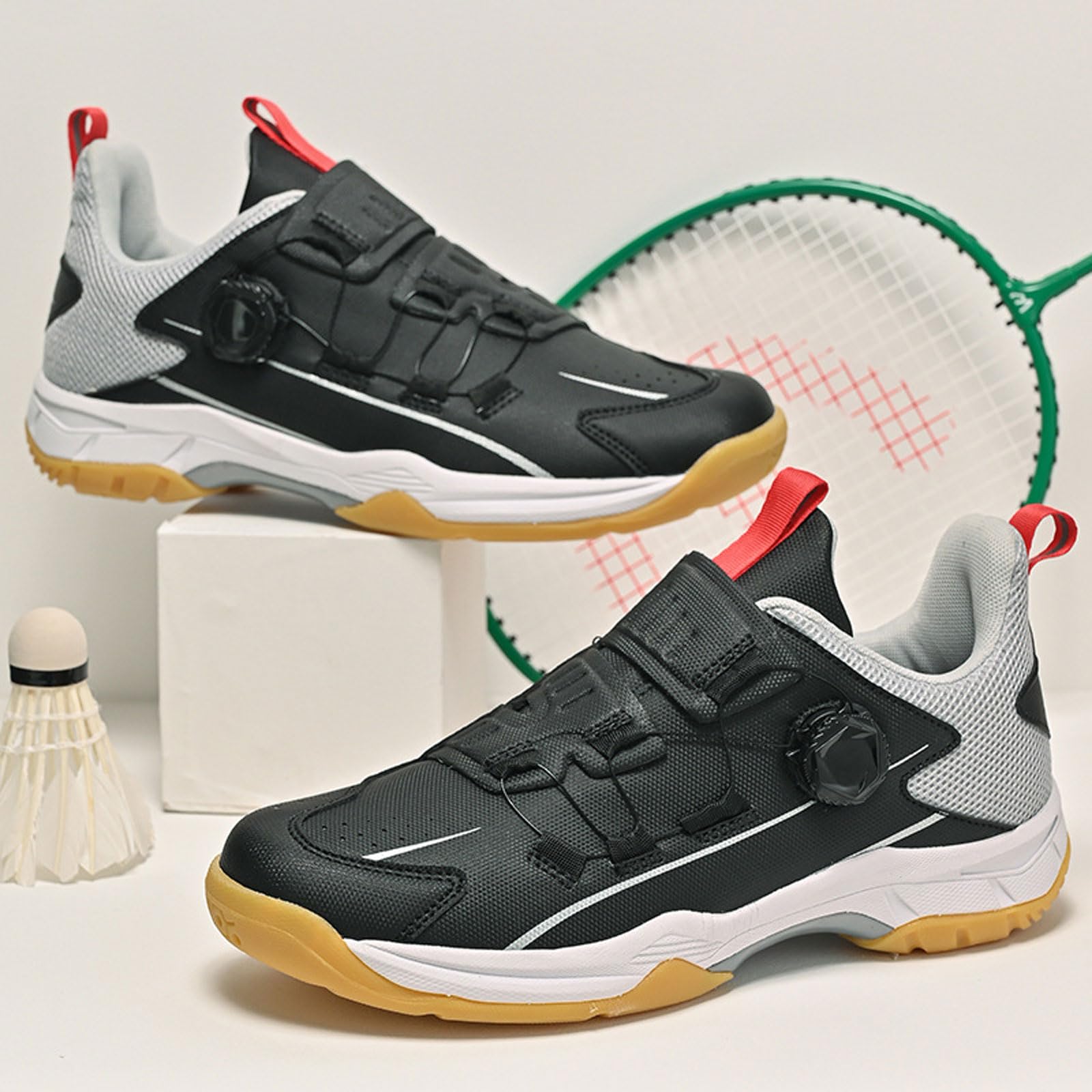 Zapatos De BáDminton,Zapatos De BáDminton Transpirables,Zapatos De Voleibol,Zapatos De Tenis De Mesa,Antideslizantes,Ligeros,para Gimnasio,Entrenamiento Casual,Concurso,Blanco,Negro