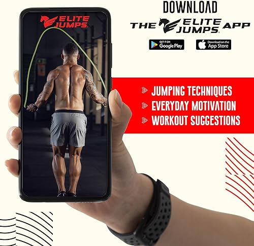 Miniatura 7 de Elite Jumps Muay Thai + Mat Bundle  1.2lb Weighted Jump Rope + Non-Slip Jump Rope Mat  Heavy Rope Training Set for Muay Thai, MMA, HIIT & Fitness