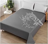 Vista 9 de SIELUNO Sábanas planas impermeables ligeras, protector de colchón, fundas protectoras de muebles para cama de tamaño matrimonial B-90.6 x 98.4 in