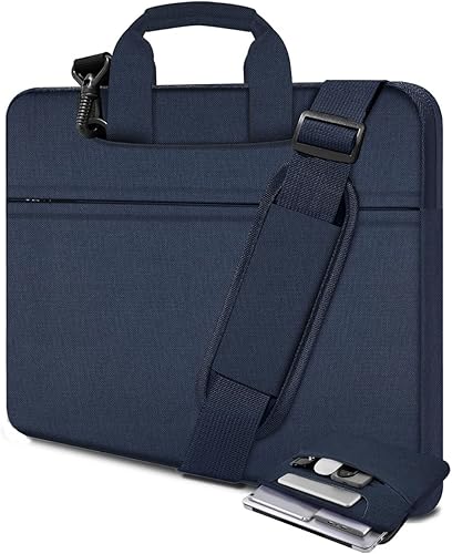 Miniatura 29 de Bolso de hombro para laptop de 15.6 pulgadas, maletín resistente a golpes y con múltiples bolsillos, compatible con la mayoría de portátiles de 15.6