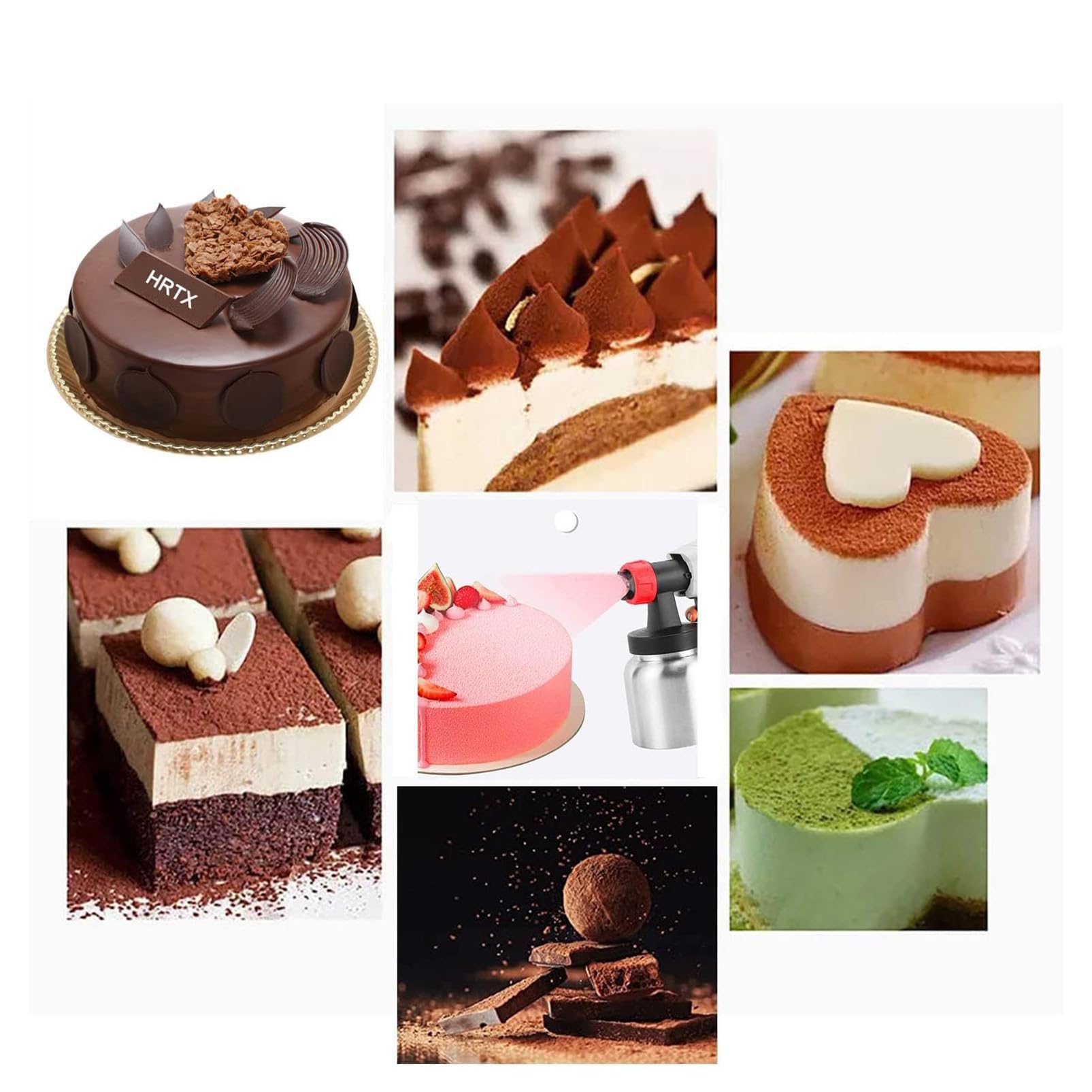 Kit De Pistolet à Pulvérisation De Chocolat 500w/800w, Aérographe électrique De Décoration De Gâteau 800ml Avec 3/2 Buses, Volume De Pulvérisation Réglable Pour La Pâtisserie, Les Desserts, Et L 800W