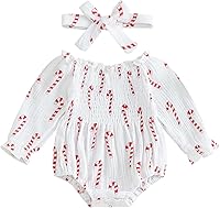 Vista 31 de Traje de bebé recién nacido, lindo mameluco de manga larga fruncido, cómodo traje de bebé niña Naranja