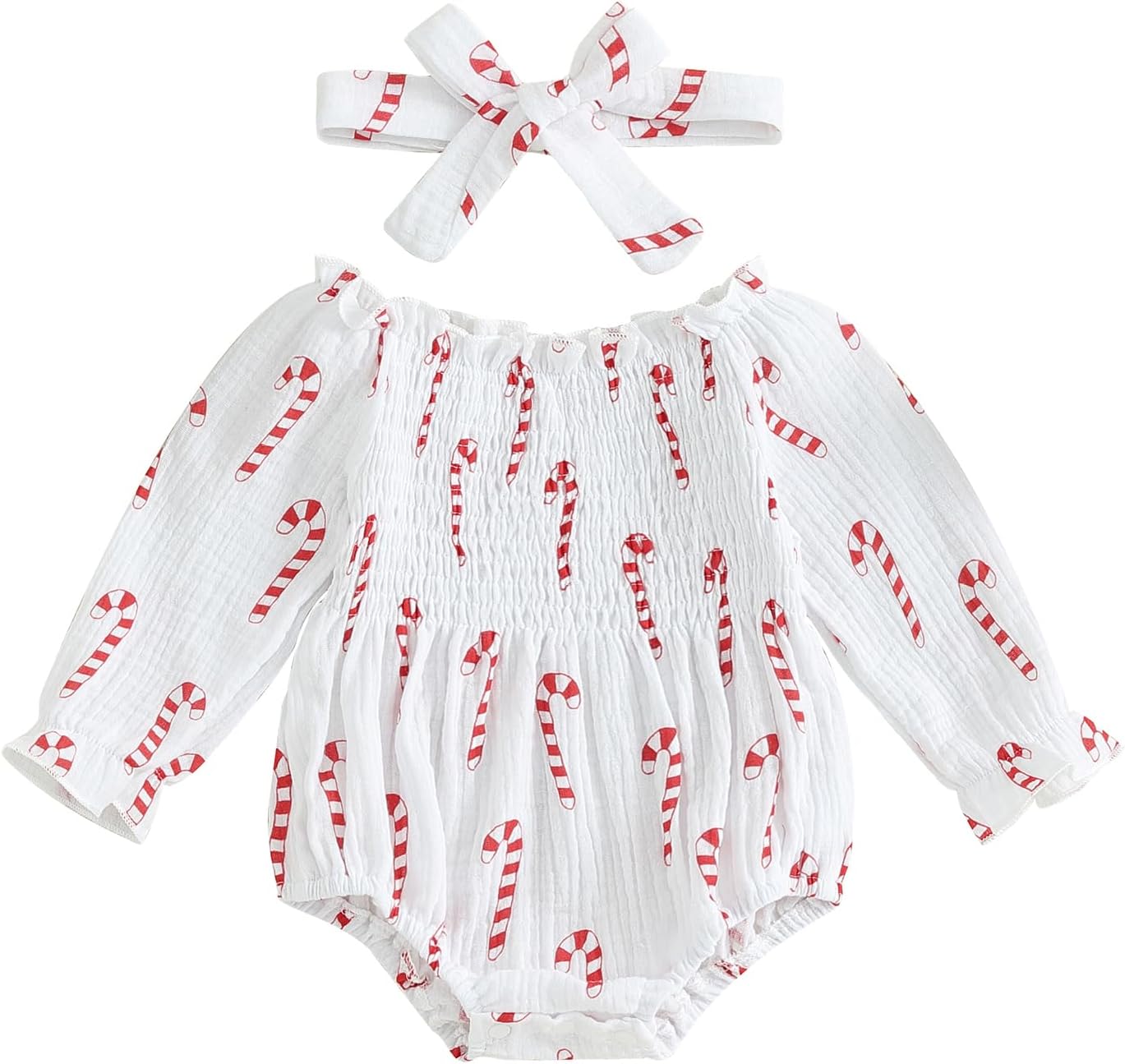 farrubbyine8Newborn Baby Girl Outfit Cute Romper Long Sleeve Ruched Bodysuit Comfy Outfits Baby Girl Clothes