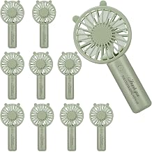 Glooglitter 10 Pack Wedding Portable Fan, Sage Green Handheld Fan USB Small Personal Fan with 3 Speeds Eyelash Fan for Wedding Party Bachelorette Party Favor