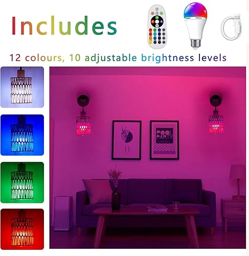 Miniatura 3 de Bombilla a pilas, carga desmontable E26, sin cableado, equivalente a 40 W, 2400 mAh, control remoto, bombilla regulable con control remoto, lámpara