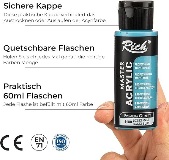 Rich 12-Piece 60 Cc Master-Mix Acrylic Set