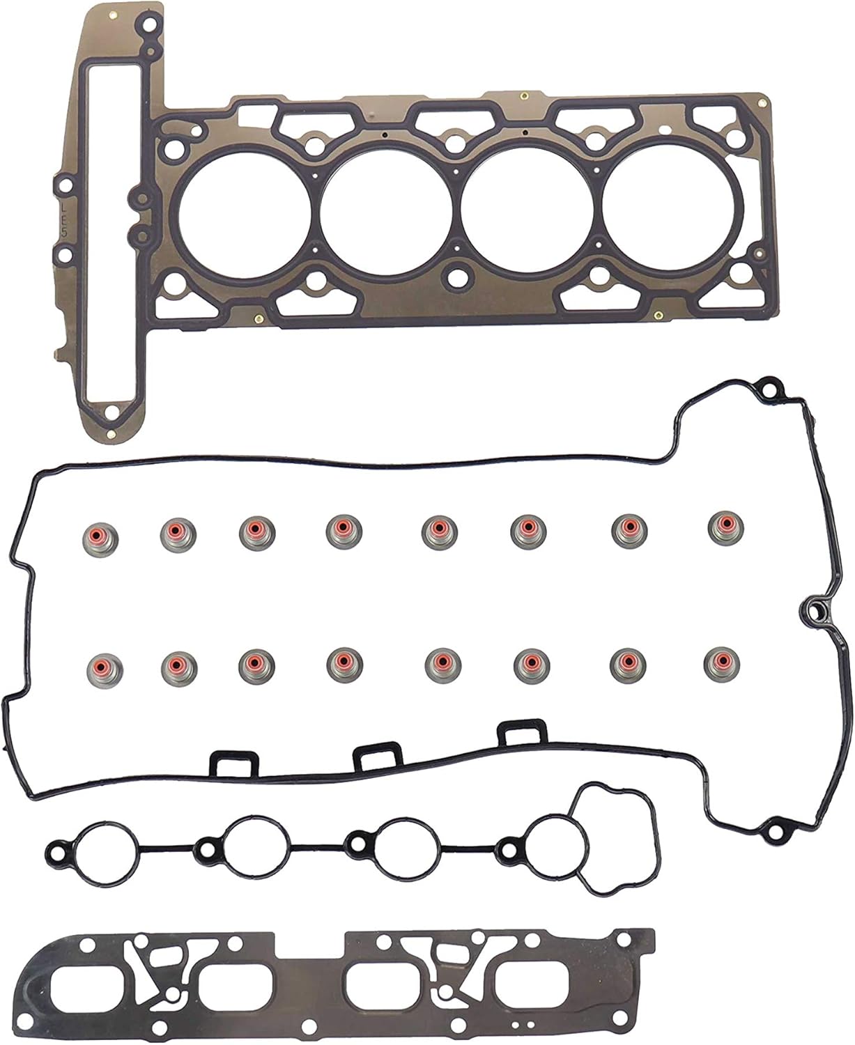 DNJ HGS339 MLS Cylinder Head Gasket Set for 2007-2012 Chevrolet, Pontiac, Saturn Aura, Cobalt, G5 2.2L-2.4L L4 16V DOHC 2384cc