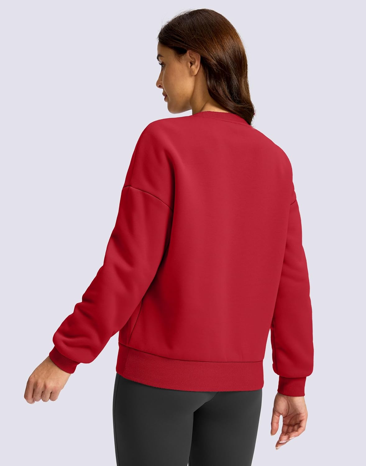 SANTINY Women's Fleece Sherpa Lined Sweatshirt Warm Winter Pullover Sweaters Cozy Thick Crewneck Sweatshirts with Pockets - Image 5