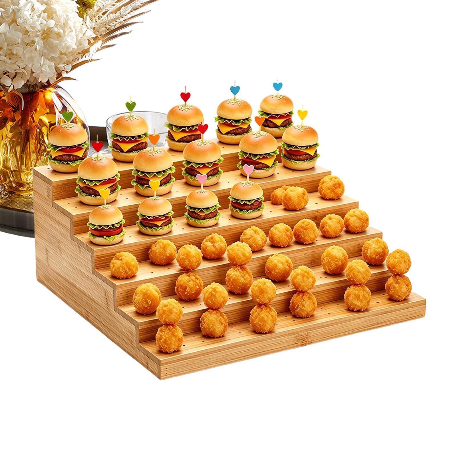 Tabla Para Brochetas De Comida Estante Servicio 6 Niveles | Soporte Pinchos Alimentos para Frutas, Aperitivos, Carne, , Catering, Barbacoa, Buffet y Bodas