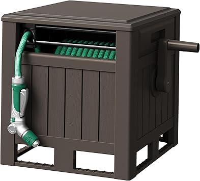 Flamaker Heavy-Duty Garden Hose Reel Hideaway