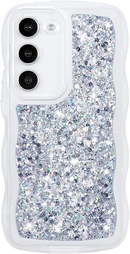 Miniatura 23 de ZTOFERA Funda protectora para Samsung Galaxy A14 4G/5G de 6.6", ondulada, con brillantina de estrella, poliuretano termoplástico transparente, suave