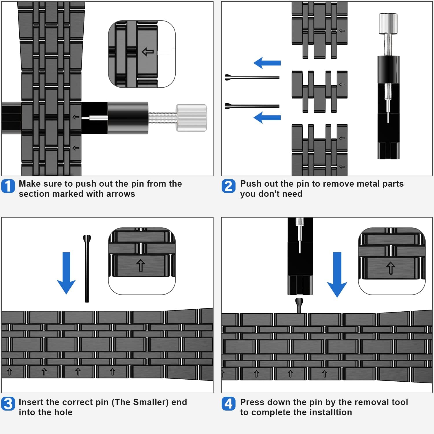 Anlinser Metal Bands Compatible with Apple Watch Band 42mm 41mm 40mm 38mm for Women Men, Stainless Steel Replacement Strap for iWatch Series 11 10 9 8 7 6-1 SE (Black) - Image 6