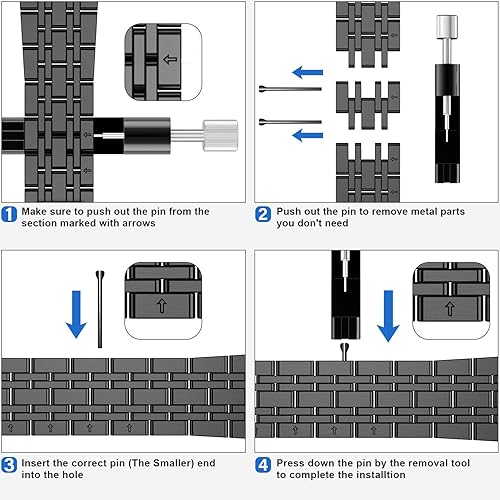 Miniatura 6 de Anlinser Correas de metal compatibles con Apple Watch Band de 1.929 in 1.811 in 1.772 in 1.732 in 1.654 in para mujeres y hombres, correa de
