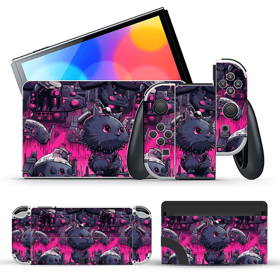 Switch Stickers pour Console Switch OLED & Dock & Grip, Autocollant de Peau pour Switch OLED modèle #03