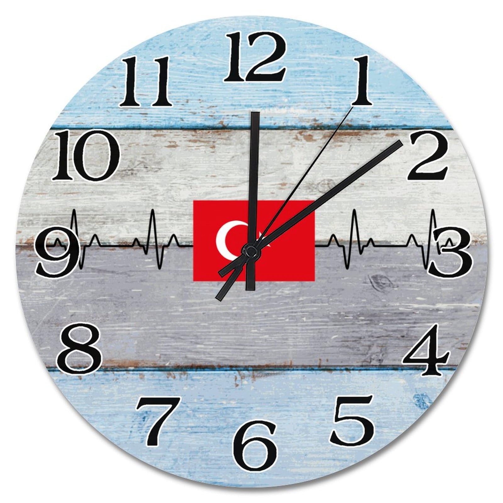 Horloge Turquie silencieuse sans tic-tac pendule vintage rétro 25 cm