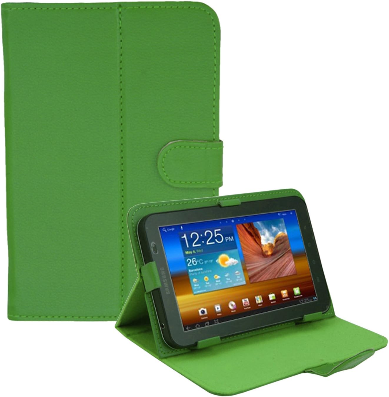 HDE Universal 7" Leather Tablet Case Cover Protective Folding Folio Stand (Green)