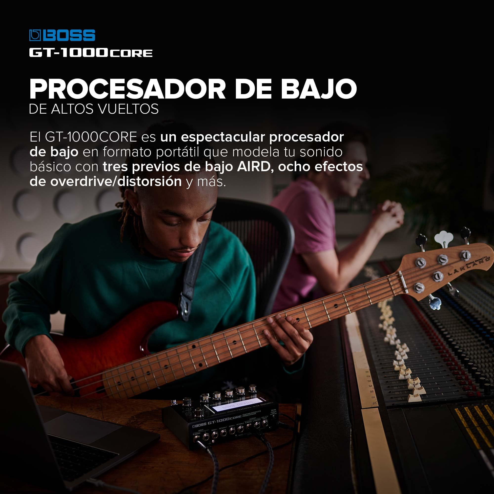 BOSS GT-1000CORE | Procesador de efectos de guitarra compacto | Amplis de guitarra ultraversátiles creados con AIRD | Efectos integrados prémium