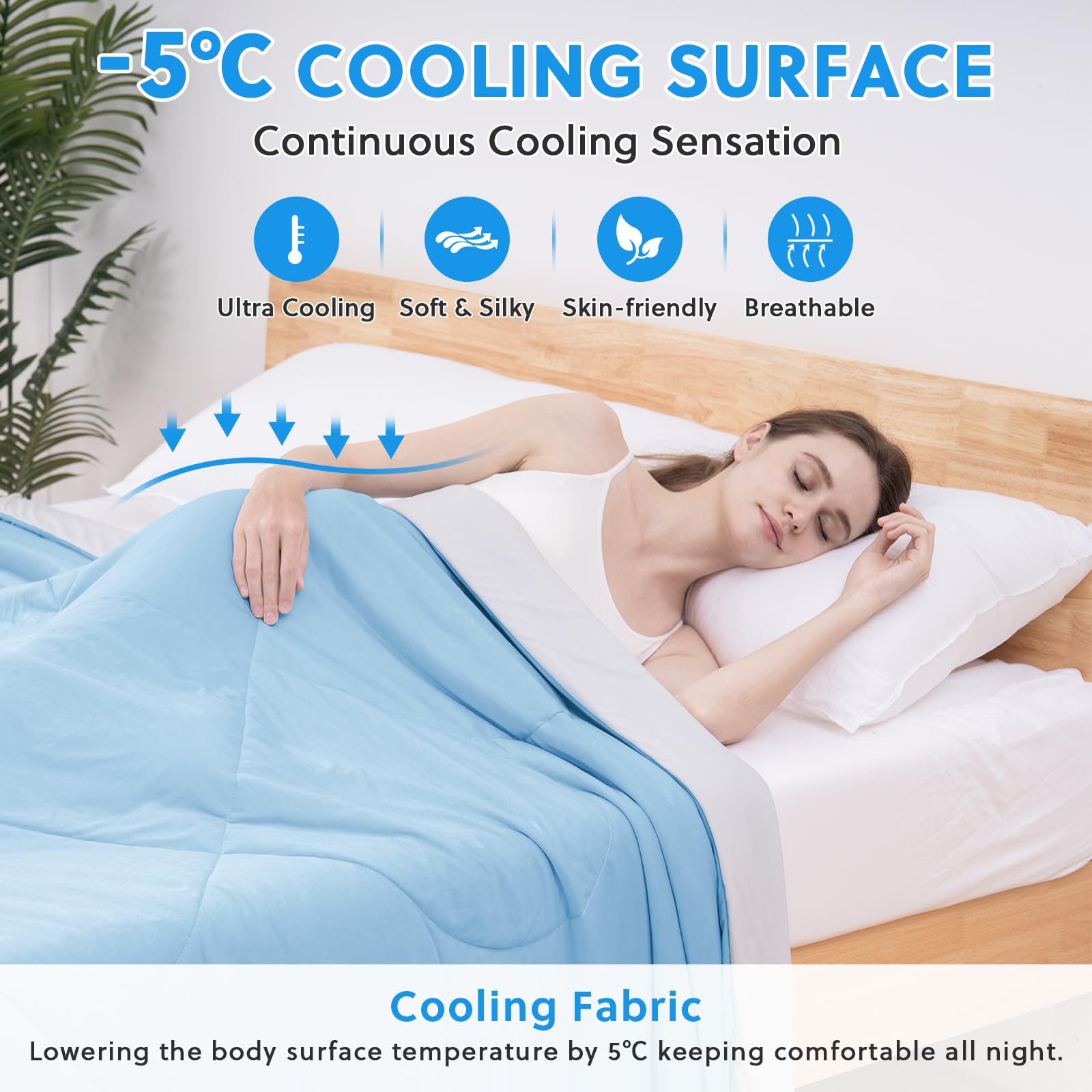 Q-Max>0.4 Cool Fiber - Coperta Rinfrescante per Dormienti Caldi
