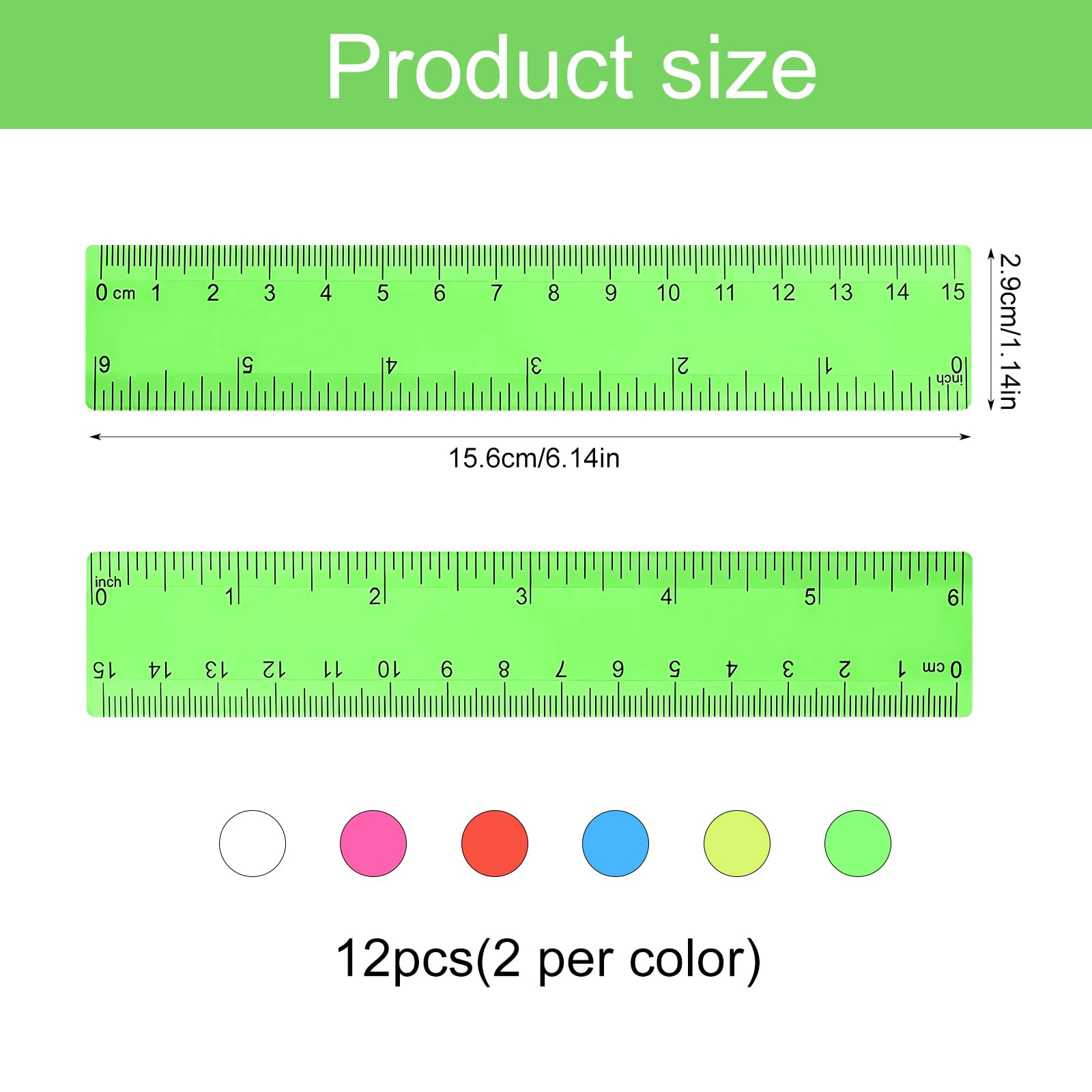 Righello 15 cm Trasparente in Plastica Flessibile Centimetri Pollici Piccolo Cartoleria Scuola Aula Ufficio