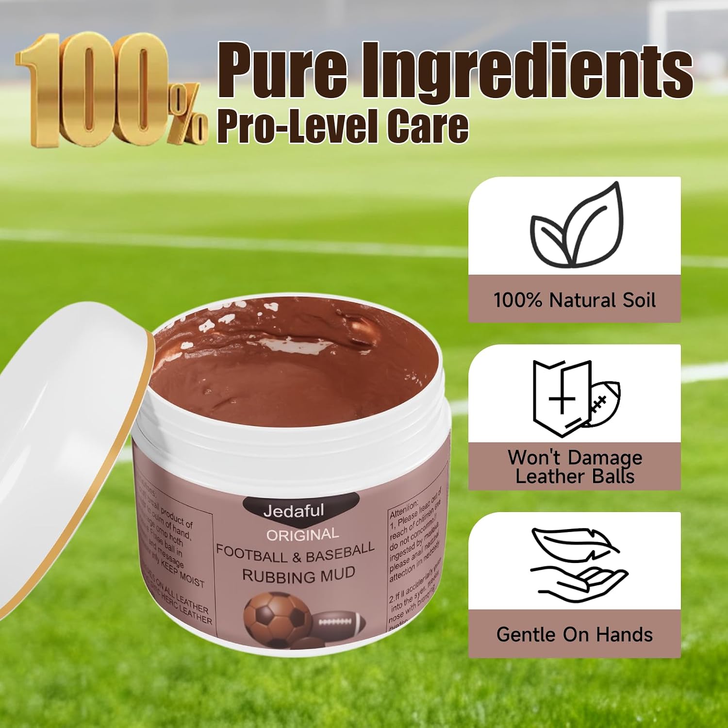 Red Soil Original Rubbing Mud-The Original Baseball & Football Mud, Protecting The Surface Leather of Leather Spheres Such as Rugby, Baseball, and Soccer Balls（Red Soil