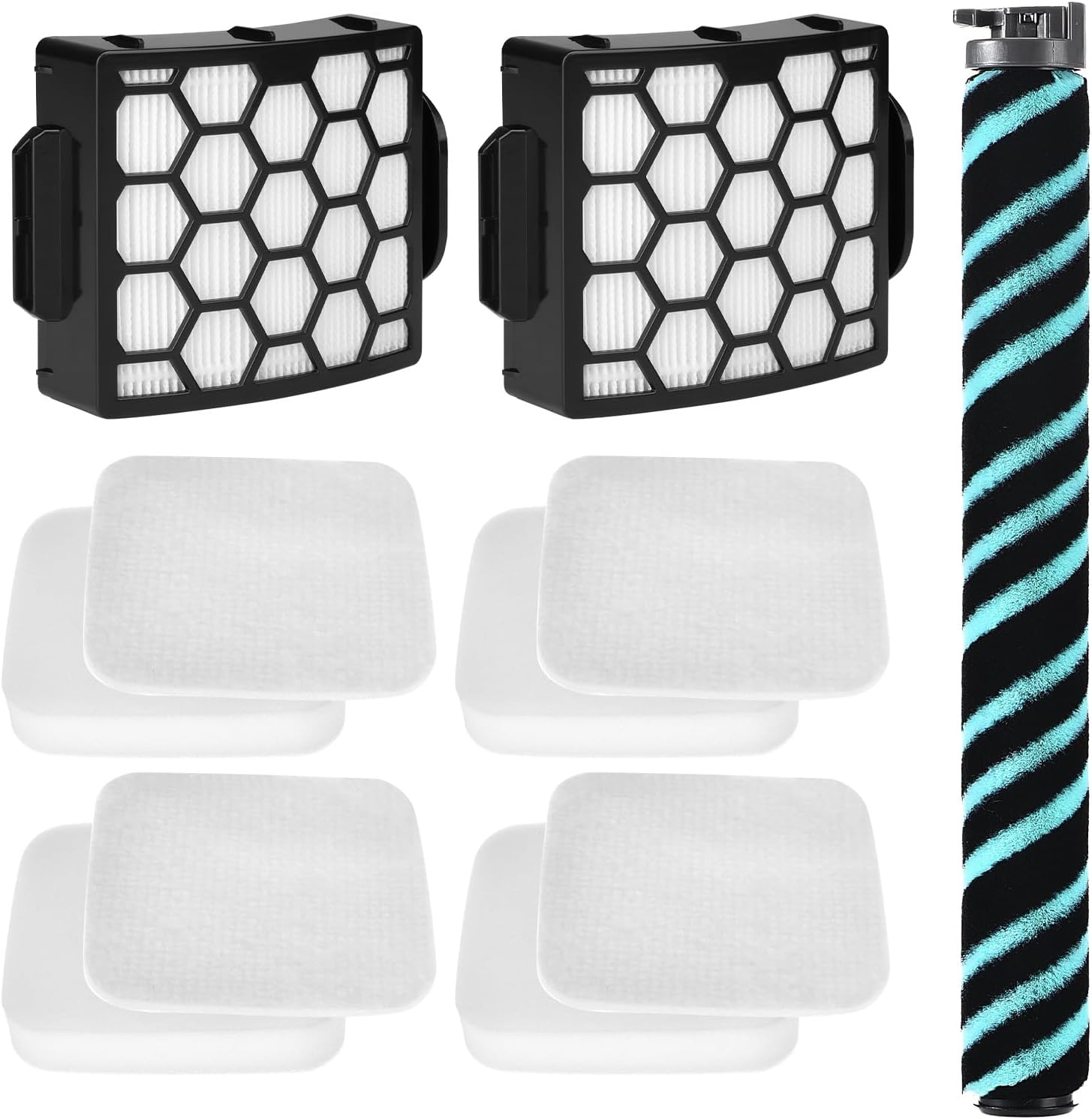 LA802 Brush Roller and Filter Replacement Parts for shark LA802 Detect Pro Lift-Away Duo Clean Upright Vacuum, 1 Brush Roller + 2 Filter + 4 Foam and Felt Filters