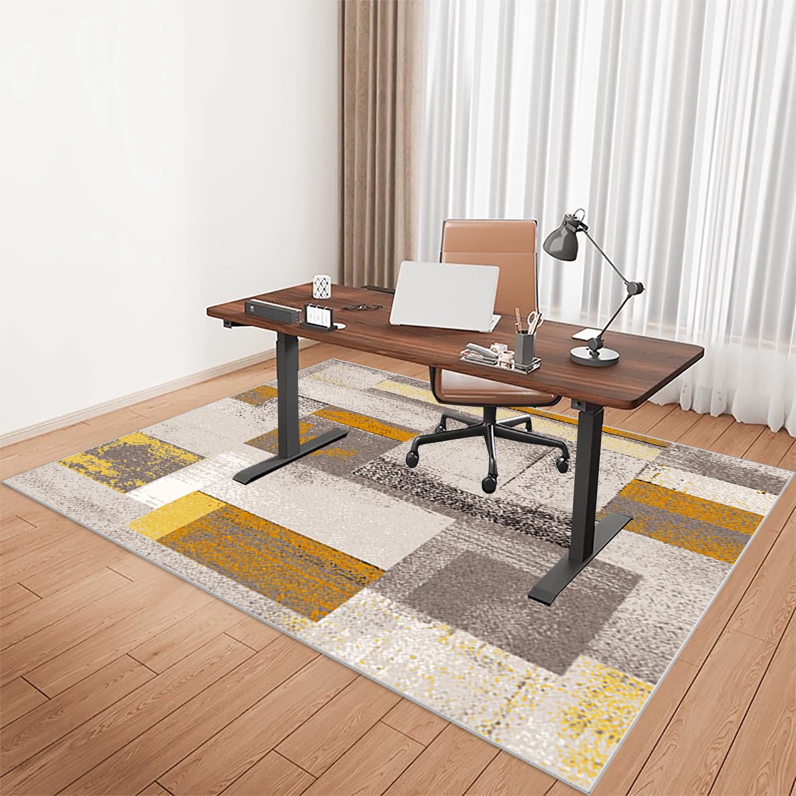 Tkuhknag Protective Floor Protector Mat Office Chair Mat for Carpeted Floor Gaming Chair Mat Non-Slip Chair Mat Carpet Protector for Low Pile Carpets Floor Mat for Computer Desk Chairs 180 x 200 cm